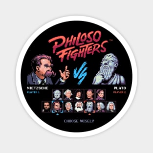 Philoso Fighters Funny Retro Arcade Game Characters Magnet
